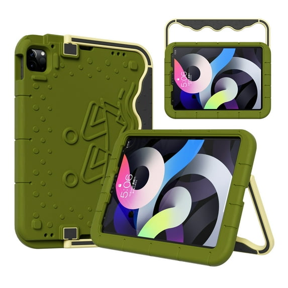 TECH CIRCLE Case for Apple (10.2-inch) iPad (9th/8th/7th Generation) Tablets - Kickstand Handle Rugged Case, Dark Green