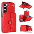 thumbnail image 1 of TECH CIRCLE Case for Galaxy S23 Plus (2023) - Leather Wallet Stand Case with Strap, Red, 1 of 10