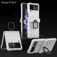 thumbnail image 1 of TECH CIRCLE Case for Samsung Galaxy Z Flip 4 Phone - Shockproof Rugged Kickstand Case with Ring Holder (Silver), 1 of 1