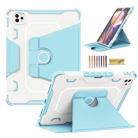 TECH CIRCLE Case for iPad (10.2-Inch) (9th/8th/7th Generation) - Shockproof Stand Case with Pencil Holder, Blue