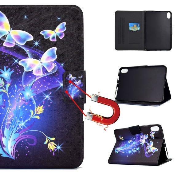 TECH CIRCLE Case for iPad 10th Generation 10.9 Inch 2022,PU Leather Corner Protection Multi-Angle Stand Folio Smart Cover with Auto Sleep/Wake Function for iPad 10.9 Inch 2022 Release, Butterfly