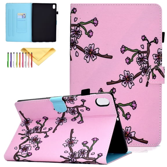 TECH CIRCLE Case for iPad 10th Generation 10.9 Inch 2022,PU Leather Corner Protection Multi-Angle Stand Folio Smart Cover with Auto Sleep/Wake Function for iPad 10.9 Inch 2022 Release, Plum Blossom