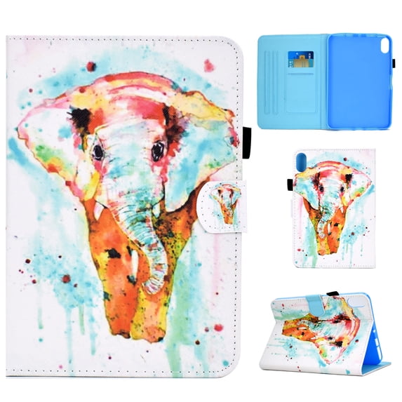 TECH CIRCLE Case for iPad 10th Generation 10.9 Inch 2022,PU Leather Corner Protection Multi-Angle Stand Folio Smart Cover with Auto Sleep/Wake Function for iPad 10.9 Inch 2022 ReleaseColorful Eleghant