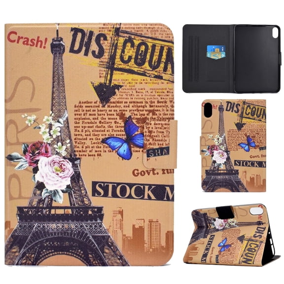 TECH CIRCLE Case for iPad 10th Generation 10.9 Inch 2022,PU Leather Corner Protection Multi-Angle Stand Folio Smart Cover with Auto Sleep/Wake Function for iPad 10.9 Inch 2022 Release,Flower Butterfly