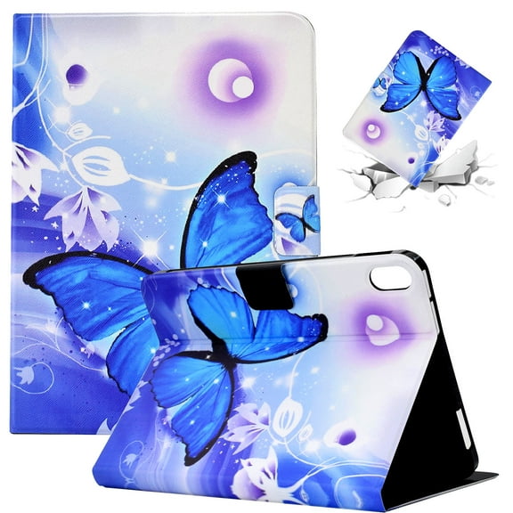 TECH CIRCLE Case for iPad 10th Generation 10.9 Inch 2022,PU Leather Corner Protection Multi-Angle Stand Folio Smart Cover with Auto Sleep/Wake Function for iPad 10.9 Inch 2022 Release,Butterfly
