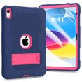 thumbnail image 1 of TECH CIRCLE Case for iPad 10th Generation 10.9 inch 2022, Heavy Duty Shockproof Rugged Full Body Protective Cover with Soft HD Screen Protector Kickstand for Apple iPad 10th Gen 10.9 Inch, Navy+Rose, 1 of 9