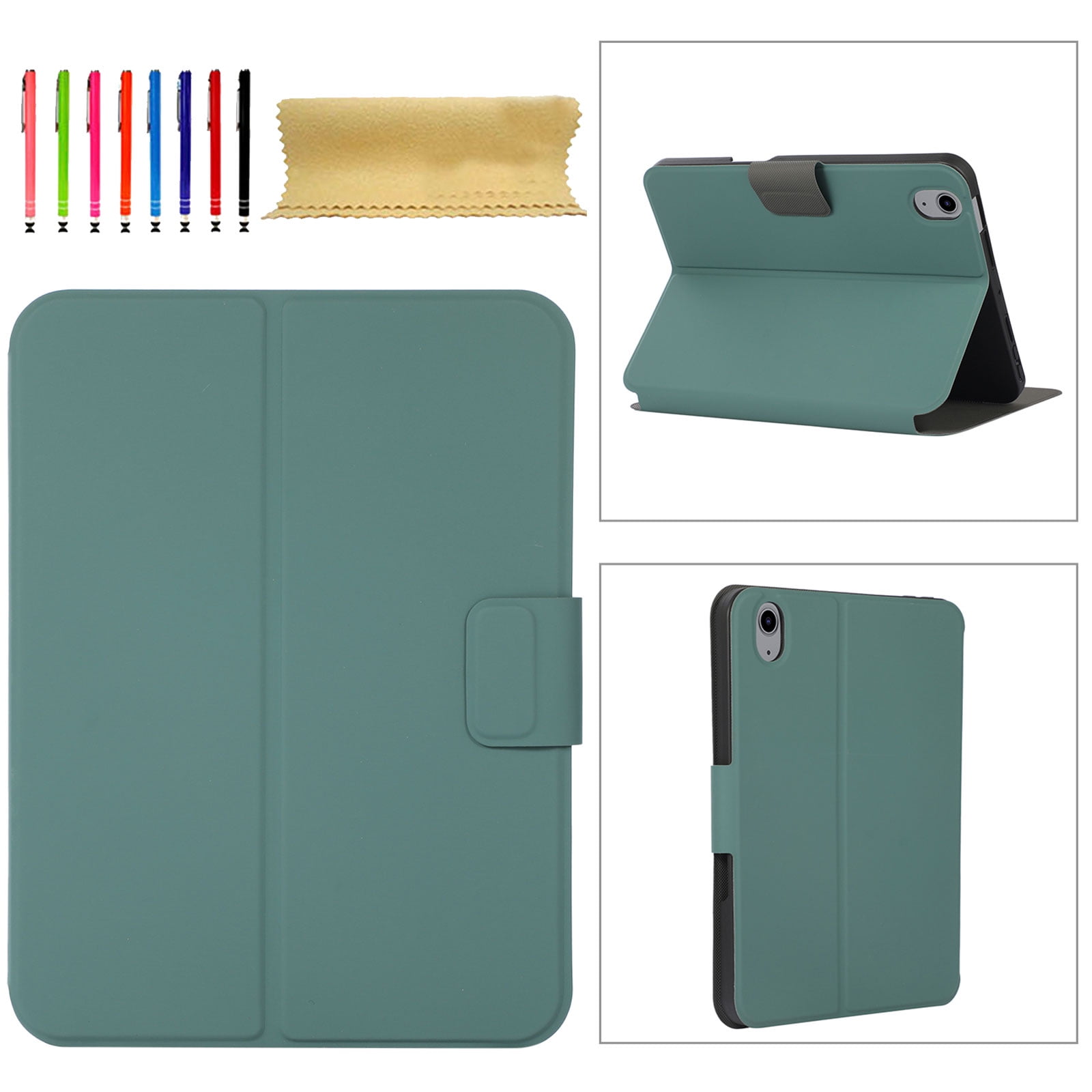 TECH CIRCLE Case for iPad 10th Generation 2022, iPad 10 Case with Pencil Holder,Premium Shock Proof Stand Folio Soft TPU Back Auto Sleep/Wake Case for New Apple iPad 10.9 inch 2022, Darkgreen