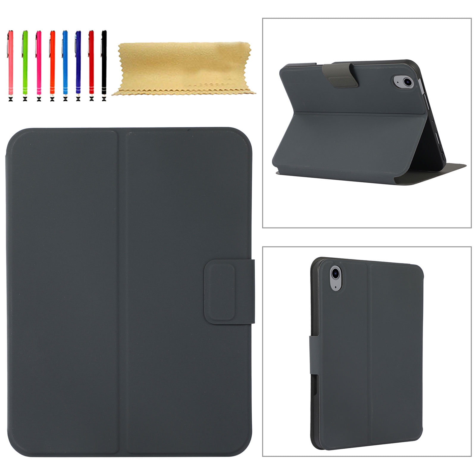 TECH CIRCLE Case for iPad 10th Generation 2022, iPad 10 Case with Pencil Holder,Premium Shock Proof Stand Folio Soft TPU Back Auto Sleep/Wake Case for New Apple iPad 10.9 inch 2022, Black
