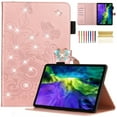 thumbnail image 1 of TECH CIRCLE Case for iPad 10th Generetion 2022,iPad 10.9 inch Case with Pencil Holder, Butterfly Rhinestone PU Leather Smart Auto Wake/Sleep TPU Back Protective iPad Wallet Stand Cover,Rosegold, 1 of 8