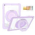 thumbnail image 1 of TECH CIRCLE Case for iPad 9th Generation/iPad 8th Generation/iPad 7th Generation (10.2 Inch, 2021/2020/2019),Rotating Foldable Handle Stand Full-Body Shockproof Rugged Protection Kids Cover,Purple, 1 of 6