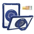 thumbnail image 1 of TECH CIRCLE Case for iPad 9th Generation/iPad 8th Generation/iPad 7th Generation (10.2 Inch, 2021/2020/2019),Rotating Foldable Handle Stand Full-Body Shockproof Rugged Protection Kids Cover,Darkblue, 1 of 6