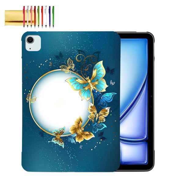 TECH CIRCLE Case for iPad Air 11 Inch M2 2024,Ultra Slim Thin Lightweight Elegant Pattern Soft TPU Anti-Scratch Protective Back Cover Case for iPad Air 6th Generation 11 Inch M2 2024,Butterfly