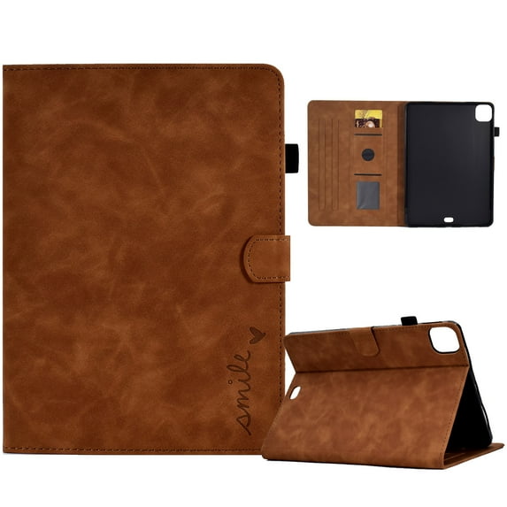 TECH CIRCLE Case for iPad Air 5th 2022/iPad Air 4 10.9",Also fit iPad Pro 11 Inch 2021/2020/2018,PU Leather Multi-Angle Viewing Stand Protective Folio Smart Auto Wake/Sleep Wallet Cover,Brown