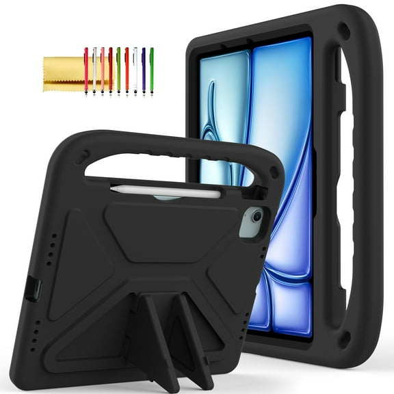 TECH CIRCLE Case for iPad Air 5th/4th Gen 2022/2020, iPad Pro 11 Case 2022/2021/2020/2018, Shockproof Protective Handle Stand Pencil Holder Kids Case for iPad Air 5/4 10.9" & iPad Pro 11",Black