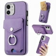 thumbnail image 1 of TECH CIRCLE Case for iPhone 11, [Built-in 2 Micro-SIM Card Slots] Slim Soft Shockproof Protective Cover with Ring Holder Stand + Card Holder Pocket + Eject Pin Holder - Lavender, 1 of 8