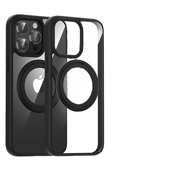 TECH CIRCLE Case for iPhone 13 Pro (6.1") 2021 - Clear Back Cover Shockproof Case [Compatible with MagSafe/ 360 Degree Rotating Kickstand] Protective Lightweight Cover, Black