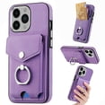 thumbnail image 1 of TECH CIRCLE Case for iPhone 13 Pro Max, [Built-in 2 Micro-SIM Card Slots] Slim Soft Shockproof Protective Cover with Ring Holder Stand + Card Holder Pocket + Eject Pin Holder - Lavender, 1 of 8