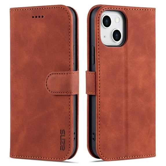TECH CIRCLE Case for iPhone 14 Plus Wallet Case,PU Leather Flip Folio Case Shockproof TPU Inner Shell Card Holder Kickstand Phone Cover for Apple iPhone 14 Plus 6.7 inch, Brown
