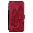 thumbnail image 1 of TECH CIRCLE Case for iPhone 15 Pro (2023) - [Embossed Butterfly Pattern] Protective PU Leather Wallet Case with [Card Holder /Wrist Strap] Fold Stand Folio Cute Cover Shell, Red, 1 of 1
