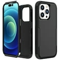 thumbnail image 1 of TECH CIRCLE Case for iPhone 15 Pro Max 2023 - Hard Plastic Durable Soft Silicone Hybrid Cell Phone Basic Case Shockproof Protective Lightweight Slim Shell Cover, Black, 1 of 1