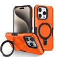 thumbnail image 1 of TECH CIRCLE Case for iPhone 16 2024, Premium Plastic/TPU Hard Case with Sturdy View Kickstand Military Drop Shockproof Protective Rugged Slim Back Cover Shell for iPhone 16,Orange, 1 of 9