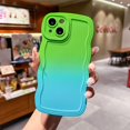 thumbnail image 1 of TECH CIRCLE Case for iPhone 16 Pro Max Gradient Color Soft TPU Case Funny Phone Case Cute Kawaii Curly Wave Frame Shape Slim Shockproof Protective Phone Cover for Women Girls,A, 1 of 10