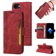 thumbnail image 1 of TECH CIRCLE Case for iPhone SE 2022,iPhone SE 2020,iPhone 8,iPhone 7 , Shockproof Premium PU Leather ID Credit Card Holder Wallet Case Magnetic Flip Kickstand Phone Cover with Hand Strap,Red, 1 of 15