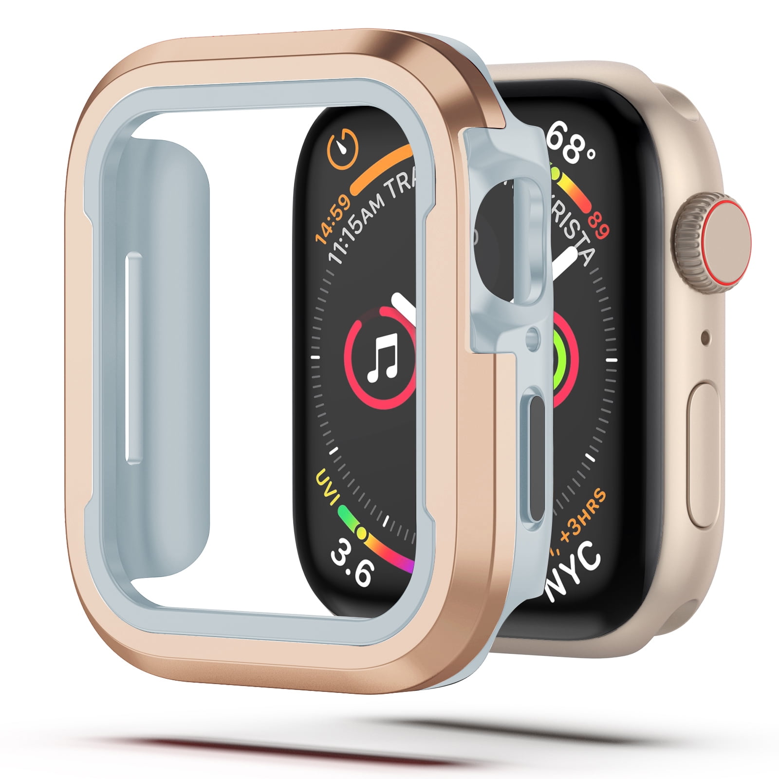 TECH CIRCLE Cases for Apple Watch Case 44mm SE Series 6 5 4 Durable Military Grade Ultra Thin Aluminum Frame TPU Bumper Full Coverage iWatch Drop Proof Protective Cover for Women Men Gold Walmart