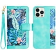 thumbnail image 1 of TECH CIRCLE Classic Flower Case for iPhone 16 Plus 6.7" 2024, PU Leather Protective Lightweight Wallet Phone Case with Card Slots Shoulder Wrist Strap Fold Stand Portable Girl Cover,Green, 1 of 10