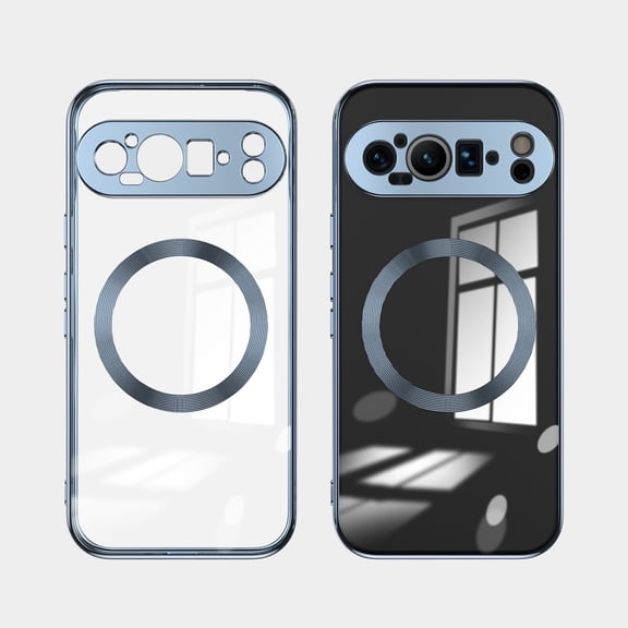 TECH CIRCLE Clear Case for Google Pixel 9 Pro XL 6.8" (2024) - Magnetic Transparent Phone Case with Camera Protection [Compatible with MagSafe] Slim Thin Lightweight Durable TPU Cover, Blue