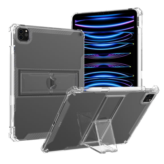 TECH CIRCLE Clear Case for iPad Air 5th/ 4th Generation 10.9 Inch 2022 2020,iPad Pro 11 Inch Case 2022 2021 2020 2018, Thin Slim Lightweight Kickstand Protective Transparent Back Cover with Pen Holder