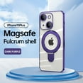 thumbnail image 1 of TECH CIRCLE Clear Case for iPhone 14 Plus (6.7") 2022 - Clear Back Cover Shell [Compatible with MagSafe] Durable Soft Silicone Phone Case with Hidden Kickstand/Phone Ring Holder, Dark Purple, 1 of 8