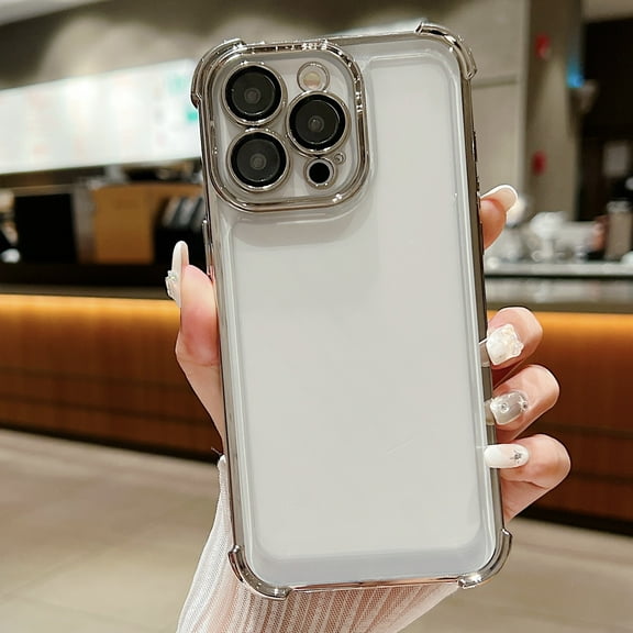 TECH CIRCLE Clear Case for iPhone 15 (2023) 6.1" - Clear Back Simple Basic Case with [Tempered Glass Protector for Camera] Shockproof Premium Durable Silicone Lightweight Shell Cover, Gray