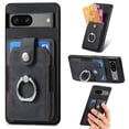 thumbnail image 1 of TECH CIRCLE Compatible with Google Pixel 8 Wallet Case with Card Holder, Premium PU Leather 360° Rotation Ring Holder Kickstand Shockproof Phone Case Cover for Google Pixel 8, Black, 1 of 10