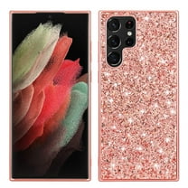 TECH CIRCLE Compatible with Samsung Galaxy A15 5G TPU PC Case Luxury Glitter Sparkle Bling Shiny Case Hard PC Shockproof Full Camera Lens Protective Case For Men Women Girls,Rosegold