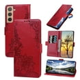 thumbnail image 1 of TECH CIRCLE Compatible with Samsung Galaxy S22 Plus Flip Wallet Case,PU Pattern Embossed Shockproof Magnetic Kickstand with Wrist Strap Cover.For Samsung Galaxy S22 Plus,Red, 1 of 7