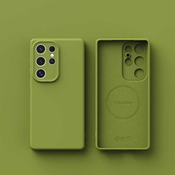 TECH CIRCLE Compatible with Samsung Galaxy S24 Ultra Liquid Silicone TPU Rubber Case, Full Camera Cover[Soft Microfiber Lining] Full Body Shockproof Slim Thin Anti-Scratch Cover,Green