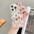 thumbnail image 1 of TECH CIRCLE Compatible with iPhone 14 Plus Clear Hybrid Case with Design Flexible Soft TPU Shockproof Absorption Slim Cute Flower Floral Embossed Pattern Protective Back Cover for Women Men,D, 1 of 8