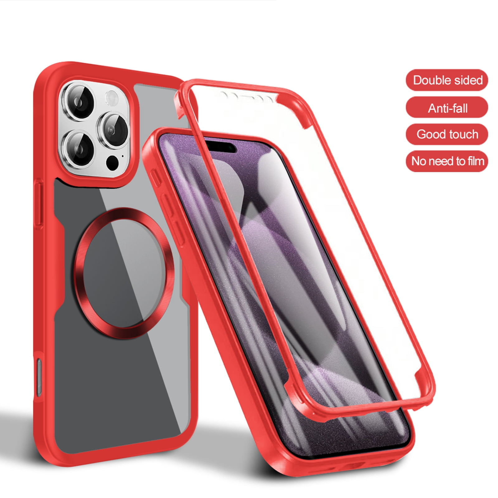TECH CIRCLE Compatible with iPhone 15 Magnetic Case Clear Full-Body ...