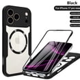 thumbnail image 1 of TECH CIRCLE Compatible with iPhone 17 Magnetic Case Clear Full-Body Screen Protector Drop Proof Bumper Compatible with Magsafe Protection Shockproof Cover for Women Man ,Black, 1 of 10