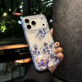 thumbnail image 1 of TECH CIRCLE Compatible with iPhone 17 Pro Clear Hybrid Case with Design Flexible Soft TPU Shockproof Absorption Slim Cute Flower Floral Embossed Pattern Protective Back Cover for Women Men,H, 1 of 10