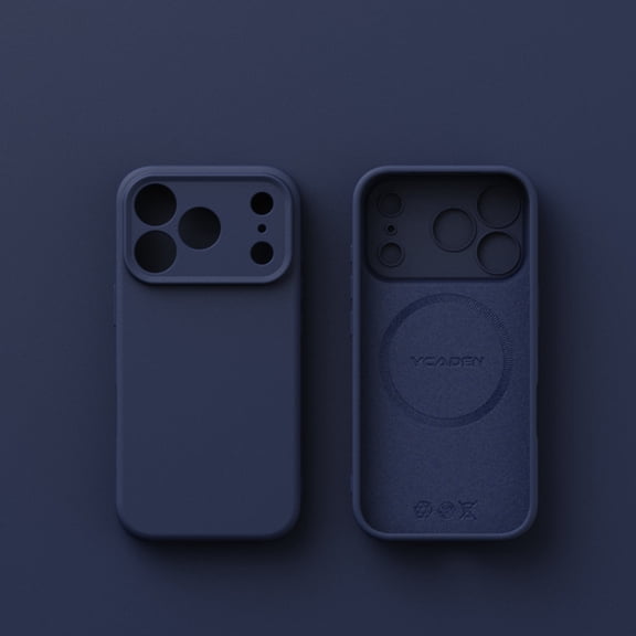 TECH CIRCLE Compatible with iPhone 17 Pro Liquid Silicone TPU Rubber Back Case, [Full Covered Camera] [Soft Microfiber Lining] Full Body Shockproof Slim Thin Anti-Scratch Protective Cover,Darkblue