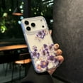 thumbnail image 1 of TECH CIRCLE Compatible with iPhone 17 Pro Max Clear Hybrid Case with Design Flexible Soft TPU Shockproof Absorption Slim Cute Flower Floral Embossed Pattern Protective Back Cover for Women Men,G, 1 of 10