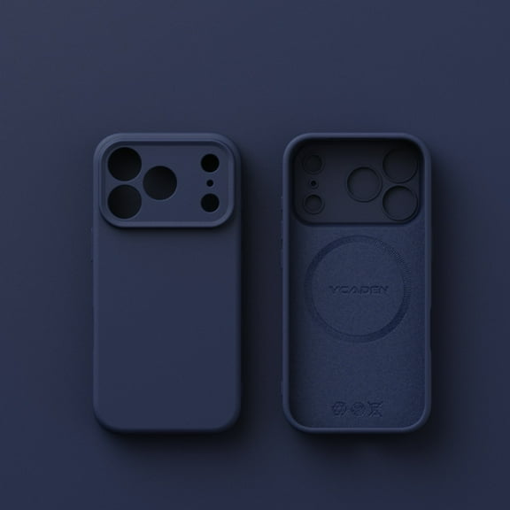 TECH CIRCLE Compatible with iPhone 17 Pro Max Liquid Silicone TPU Rubber Back Case,Full Covered Camera [Soft Microfiber Lining] Full Body Shockproof Slim Thin Anti-Scratch Protective Cover,Darkblue
