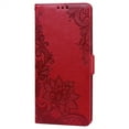 thumbnail image 1 of TECH CIRCLE Compatible with iPhone 13 Case,PU Pattern Embossed Flip Wallet Shockproof Magnetic Kickstand Cover with Wrist Strap.For iPhone 13,Red, 1 of 7
