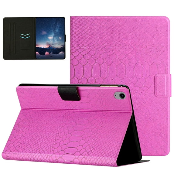 TECH CIRCLE Crocodile Pattern PU Leather Case for Apple iPad (10th Generation) 10.9-Inch 2022 Release (Rose)