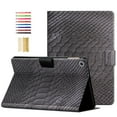 thumbnail image 1 of TECH CIRCLE Crocodile Pattern PU Leather Case for Galaxy Tab A7 Lite (8.7") Tablet (SM-T220) 2021, Black, 1 of 6