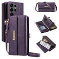 thumbnail image 1 of TECH CIRCLE Crossbody Phone Case for Galaxy S25 Ultra with Flip Wallet, RFID Blocking, Compatible with Wireless Charging, PU Leather Heavy-Duty Protective Fold Stand Case, Purple, 1 of 12