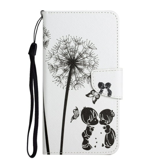 TECH CIRCLE Cute Cartoon PU Leather Case for iPhone 15 Pro Max - Flip Wallet Case with Wrist Strap, 2 Card Slots an 1 Cash Pocket, Protective, Slim Fit and Lightweight, Dandelion