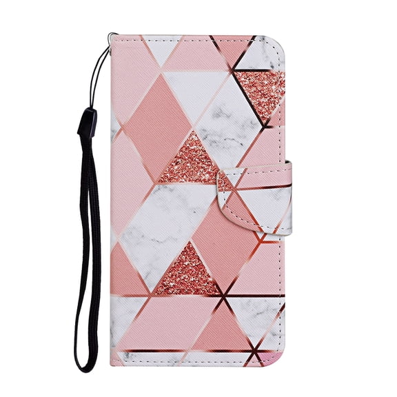 TECH CIRCLE Cute Cartoon PU Leather Case for iPhone 16e - Flip Wallet Case with Wrist Strap, 2 Card Slots an 1 Cash Pocket, Protective, Slim Fit and Lightweight, Pink White